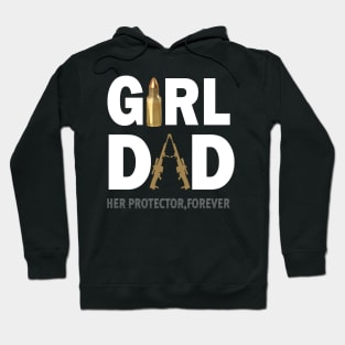 Mens Girl Dad Her Protector Forever Funny Father of Girls Hoodie